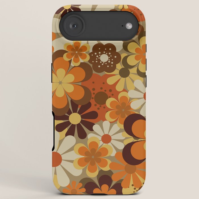 70's Floral Prints, Retro Art iPhone Case