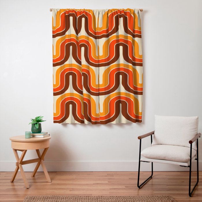 70s Retro Vintage Style 821 Autumn Window Curtain