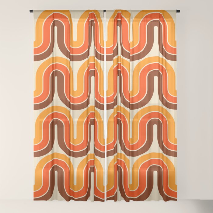 70s Retro Vintage Style 821 Autumn Window Curtain