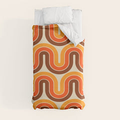70s Retro Vintage Style 821 Autumn Duvet Cover