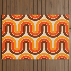 70s Retro Vintage Style 821 Autumn Outdoor Rug