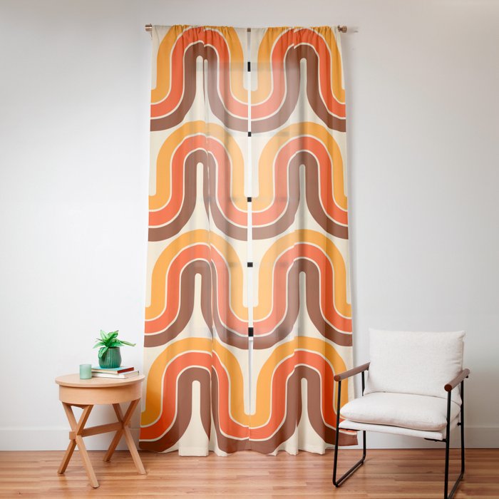 70s Retro Vintage Style 821 Autumn Window Curtain