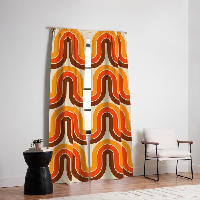 70s Retro Vintage Style 821 Autumn Window Curtain