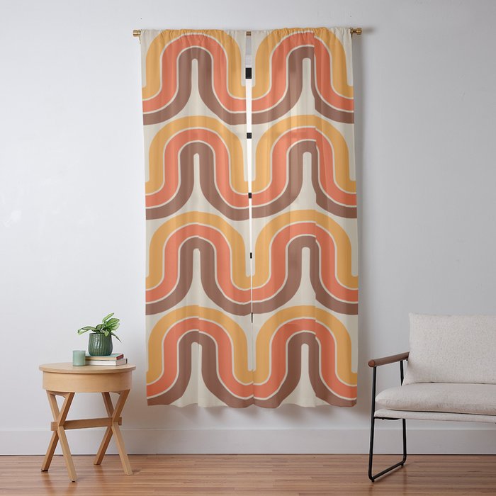 70s Retro Vintage Style 821 Autumn Window Curtain
