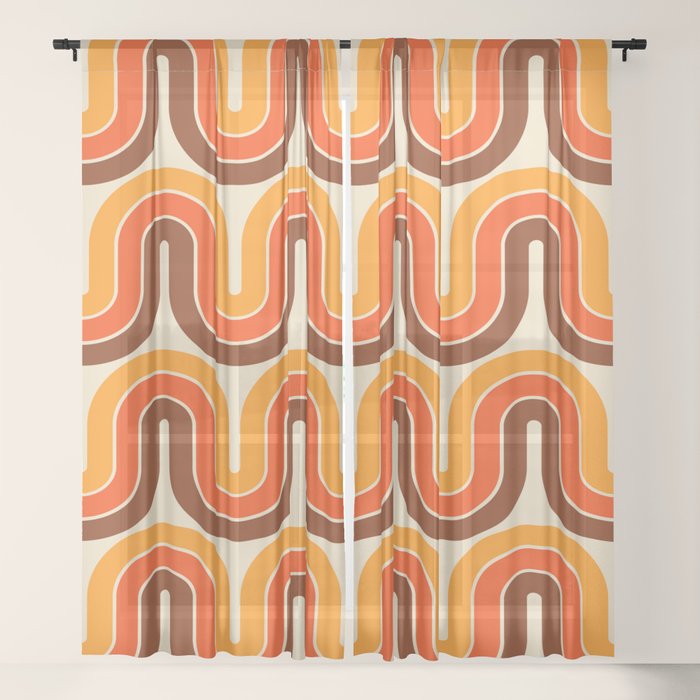 70s Retro Vintage Style 821 Autumn Window Curtain
