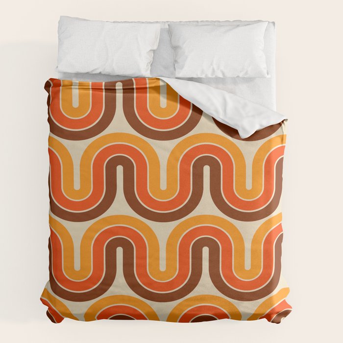 70s Retro Vintage Style 821 Autumn Duvet Cover