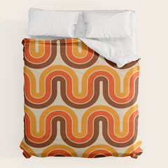 70s Retro Vintage Style 821 Autumn Duvet Cover