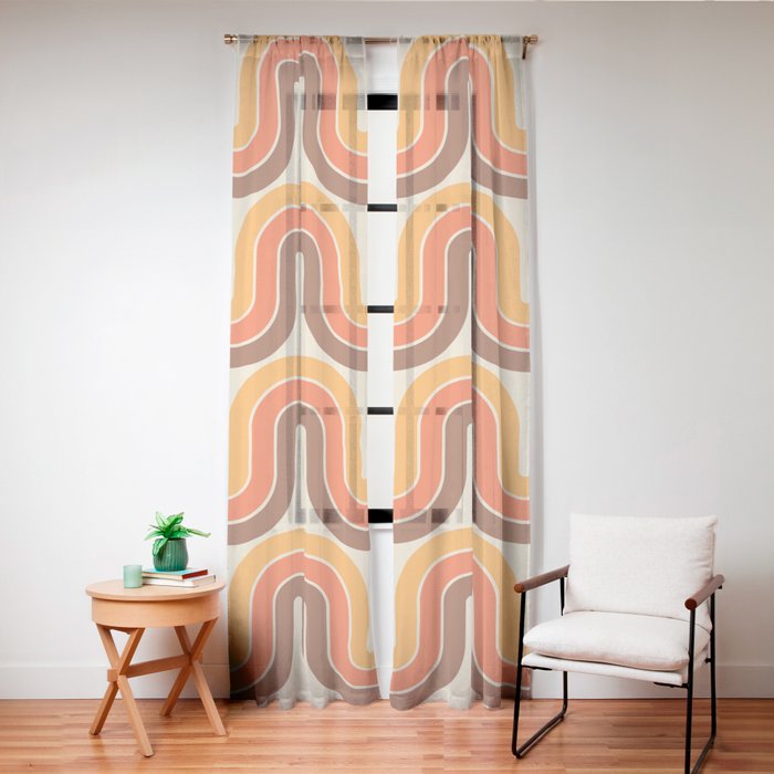 70s Retro Vintage Style 821 Autumn Window Curtain