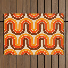 70s Retro Vintage Style 821 Autumn Outdoor Rug