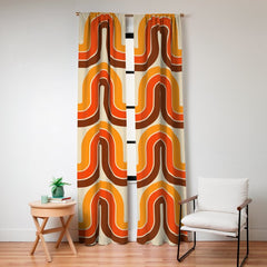 70s Retro Vintage Style 821 Autumn Window Curtain