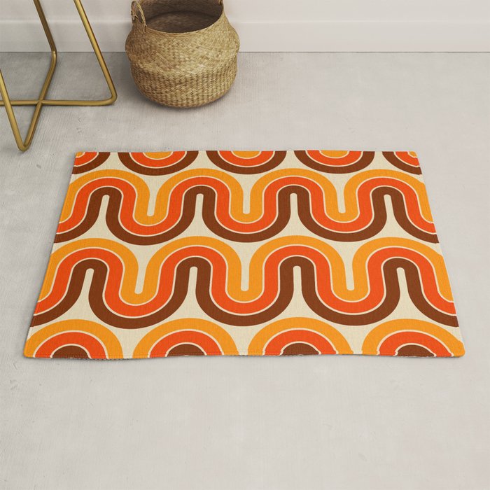 70s Retro Vintage Style 821 Autumn Rug