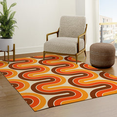 70s Retro Vintage Style 821 Autumn Rug