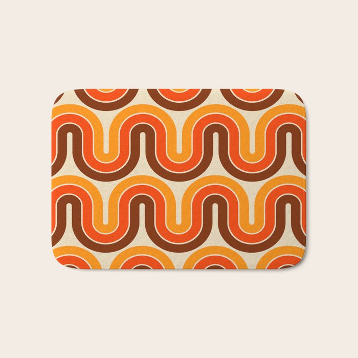 70s Retro Vintage Style 821 Autumn Bath Mat