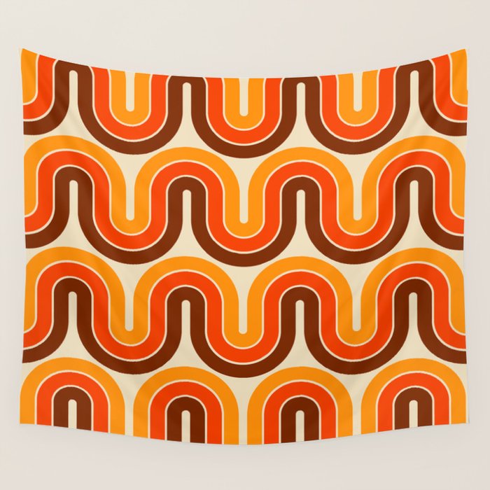70s Retro Vintage Style 821 Autumn Wall Tapestry