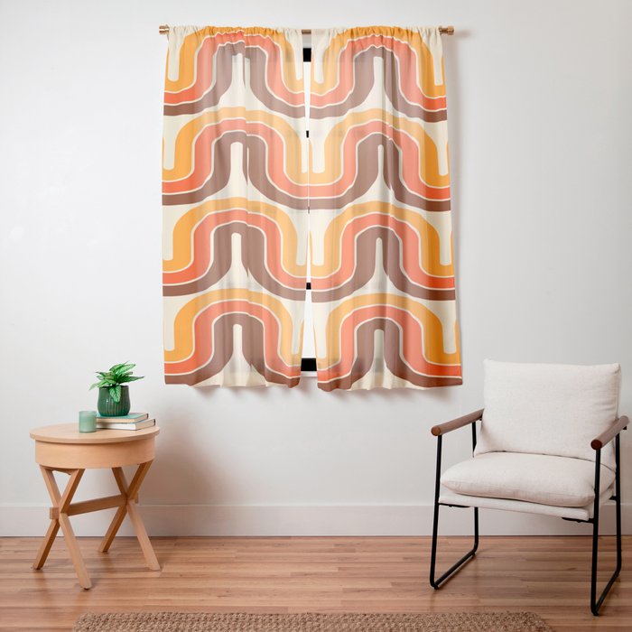 70s Retro Vintage Style 821 Autumn Window Curtain