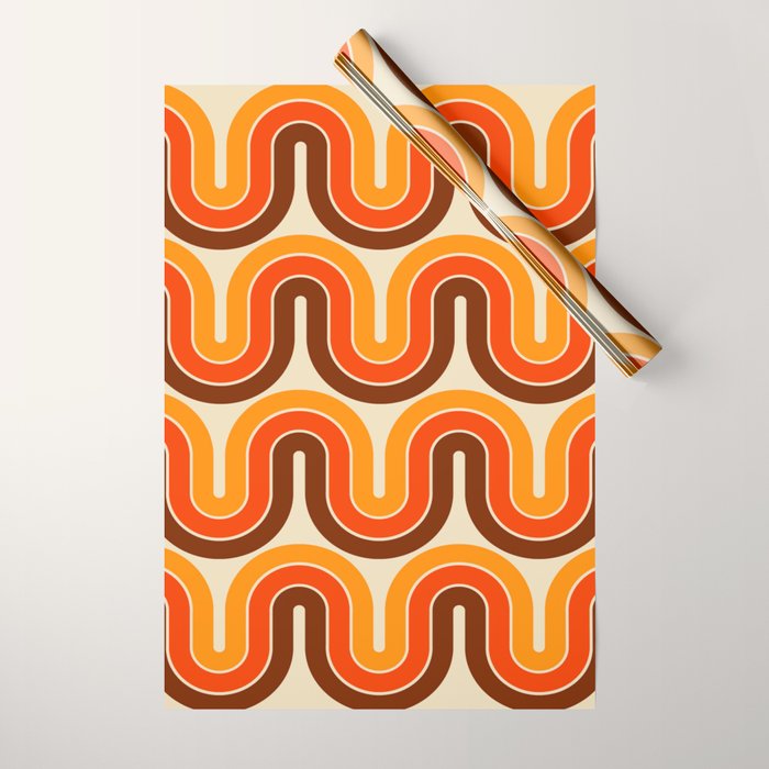 70s Retro Vintage Style 821 Autumn Wrapping Paper