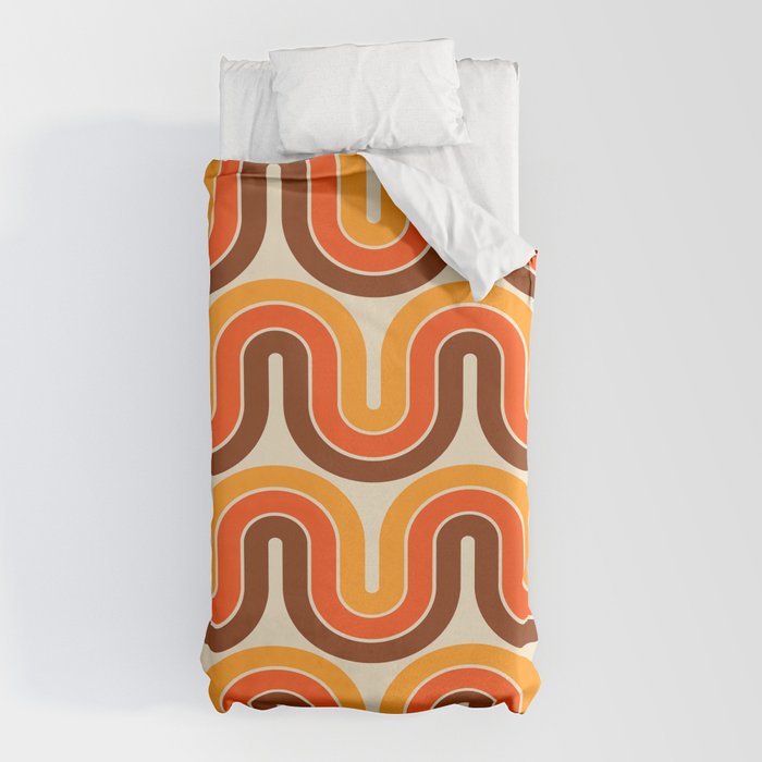70s Retro Vintage Style 821 Autumn Duvet Cover