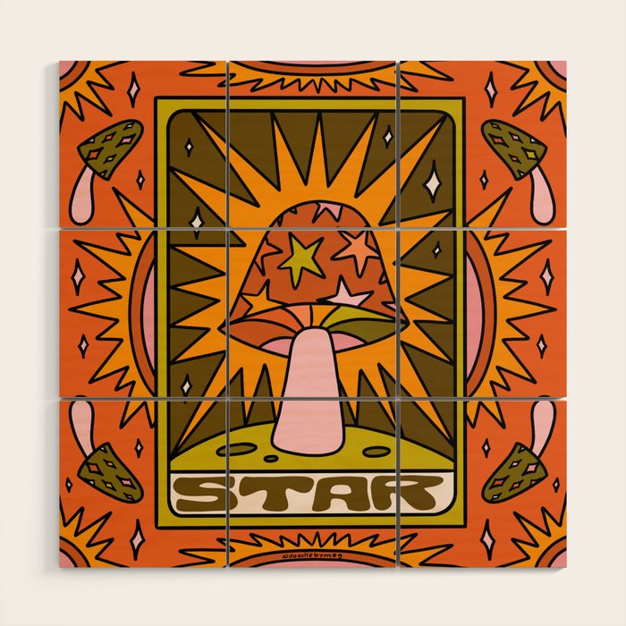 17. Star Mushroom Wood Wall Art