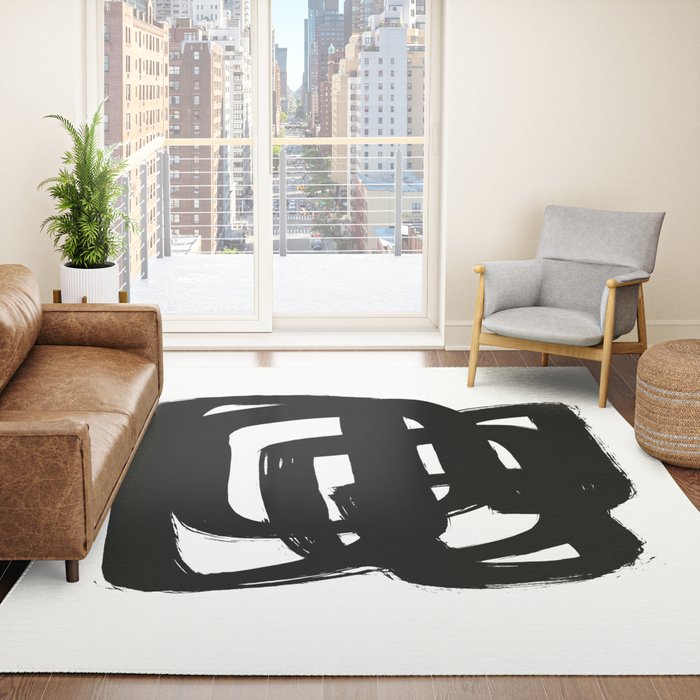 A Heavy Thought White Background Rug