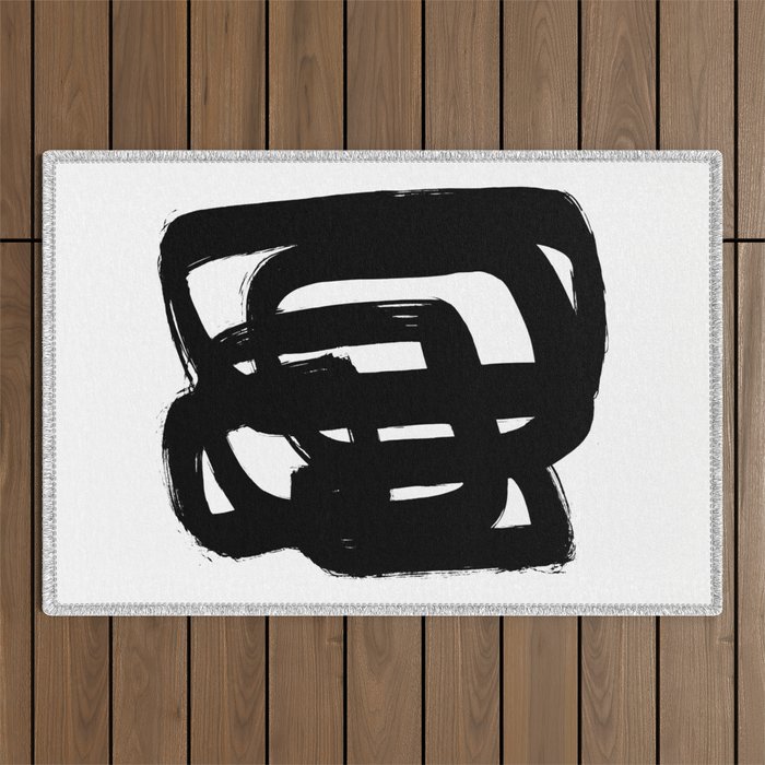 A Heavy Thought White Background Outdoor Rug