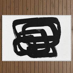 A Heavy Thought White Background Outdoor Rug