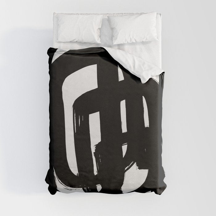 A Heavy Thought White Background Duvet Cover