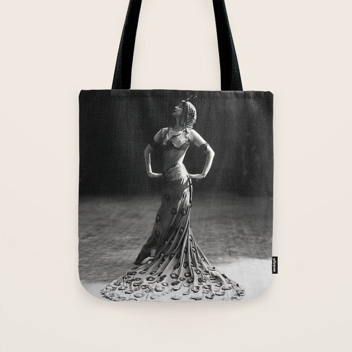 1920 Spanish Flamenco dancer vintage starlet Ruth St Denis black and white photograph  Tote Bag