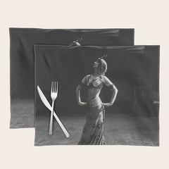 1920 Spanish Flamenco dancer vintage starlet Ruth St Denis black and white photograph  Placemat