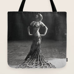 1920 Spanish Flamenco dancer vintage starlet Ruth St Denis black and white photograph  Tote Bag