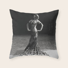 1920 Spanish Flamenco dancer vintage starlet Ruth St Denis black and white photograph  Throw Pillow