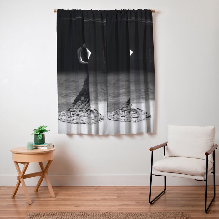 1920 Spanish Flamenco dancer vintage starlet Ruth St Denis black and white photograph  Window Curtain