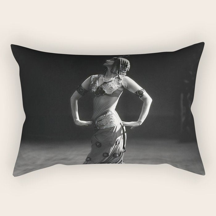 1920 Spanish Flamenco dancer vintage starlet Ruth St Denis black and white photograph  Rectangular Pillow