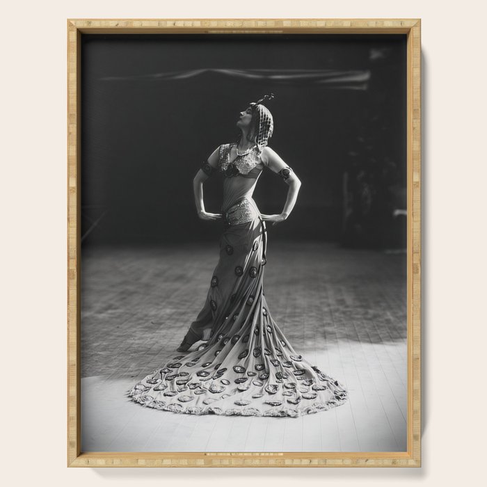 1920 Spanish Flamenco dancer vintage starlet Ruth St Denis black and white photograph  Serving Tray