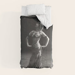 1920 Spanish Flamenco dancer vintage starlet Ruth St Denis black and white photograph  Comforter