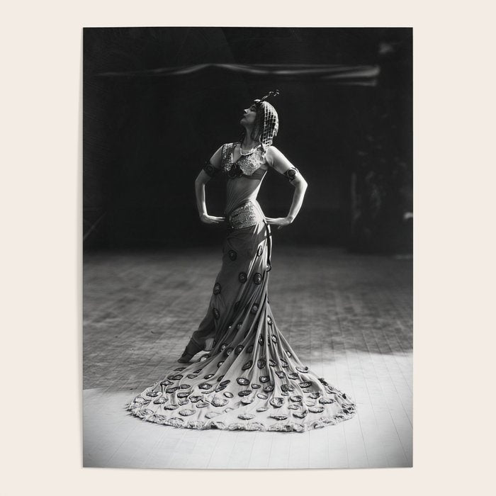 1920 Spanish Flamenco dancer vintage starlet Ruth St Denis black and white photograph  Poster