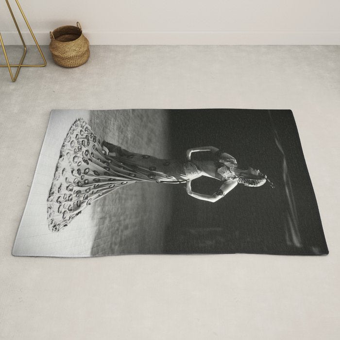 1920 Spanish Flamenco dancer vintage starlet Ruth St Denis black and white photograph  Rug