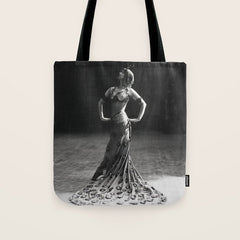 1920 Spanish Flamenco dancer vintage starlet Ruth St Denis black and white photograph  Tote Bag