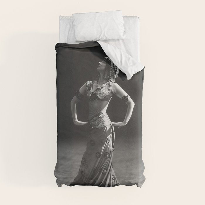 1920 Spanish Flamenco dancer vintage starlet Ruth St Denis black and white photograph  Duvet Cover