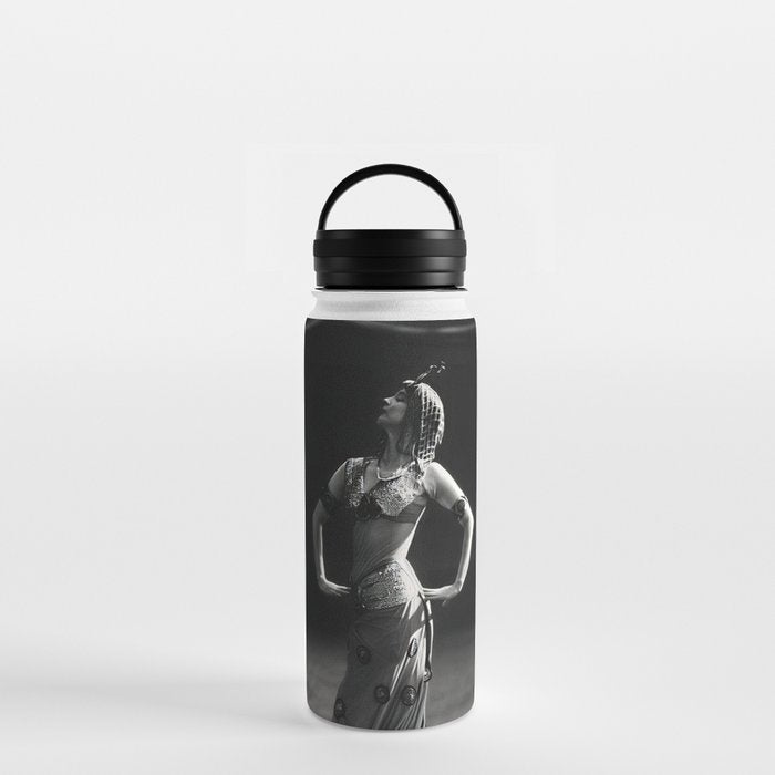1920 Spanish Flamenco dancer vintage starlet Ruth St Denis black and white photograph  Water Bottle