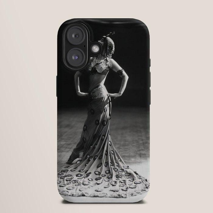 1920 Spanish Flamenco dancer vintage starlet Ruth St Denis black and white photograph  iPhone Case