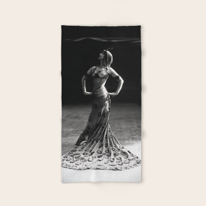 1920 Spanish Flamenco dancer vintage starlet Ruth St Denis black and white photograph  Bath Towel