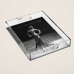 1920 Spanish Flamenco dancer vintage starlet Ruth St Denis black and white photograph  Acrylic Tray