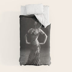 1920 Spanish Flamenco dancer vintage starlet Ruth St Denis black and white photograph  Duvet Cover
