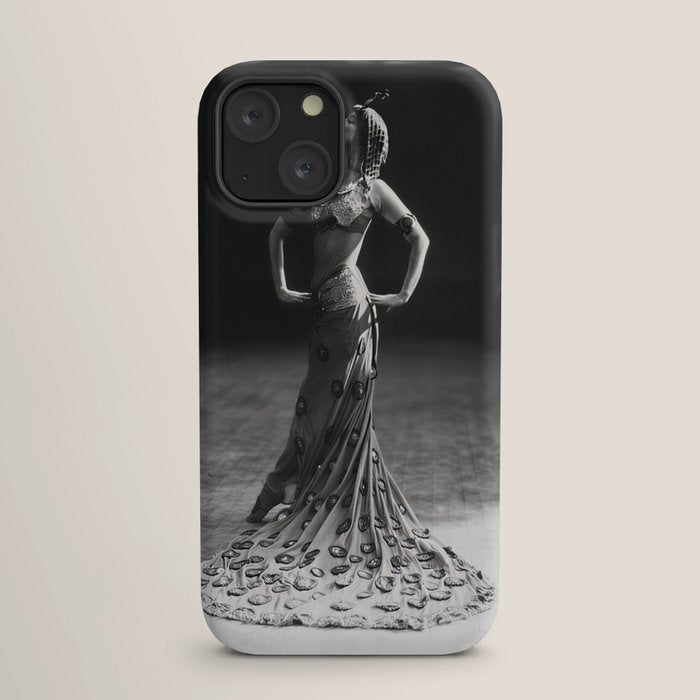 1920 Spanish Flamenco dancer vintage starlet Ruth St Denis black and white photograph  iPhone Case