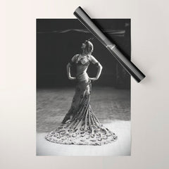1920 Spanish Flamenco dancer vintage starlet Ruth St Denis black and white photograph  Wrapping Paper