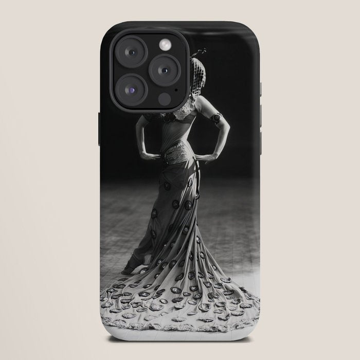 1920 Spanish Flamenco dancer vintage starlet Ruth St Denis black and white photograph  iPhone Case