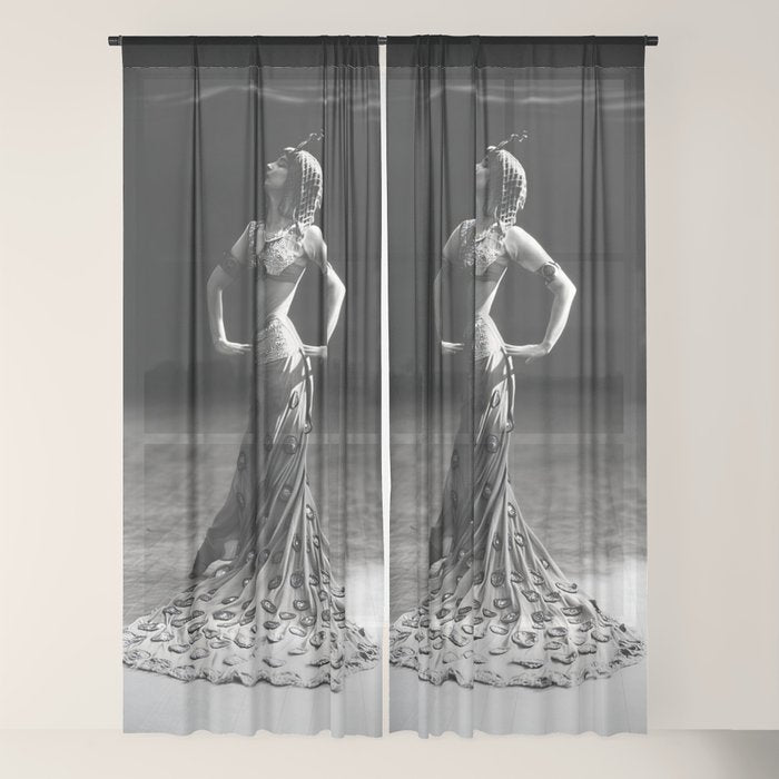 1920 Spanish Flamenco dancer vintage starlet Ruth St Denis black and white photograph  Window Curtain