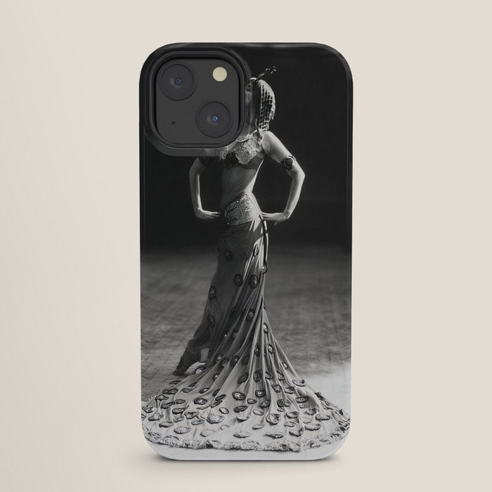 1920 Spanish Flamenco dancer vintage starlet Ruth St Denis black and white photograph  iPhone Case