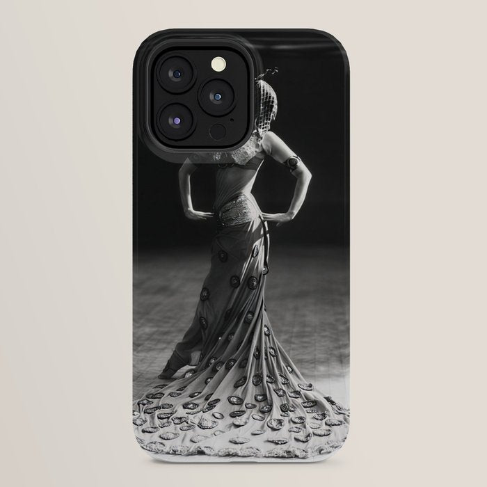 1920 Spanish Flamenco dancer vintage starlet Ruth St Denis black and white photograph  iPhone Case