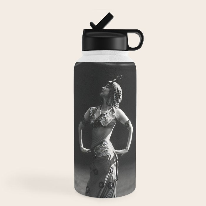 1920 Spanish Flamenco dancer vintage starlet Ruth St Denis black and white photograph  Water Bottle